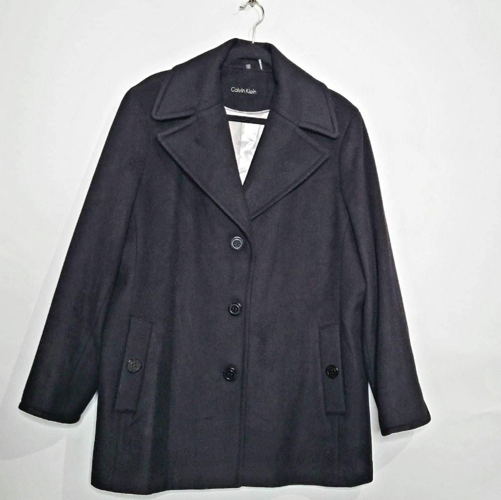 Black wool Calvin Klein pea coat